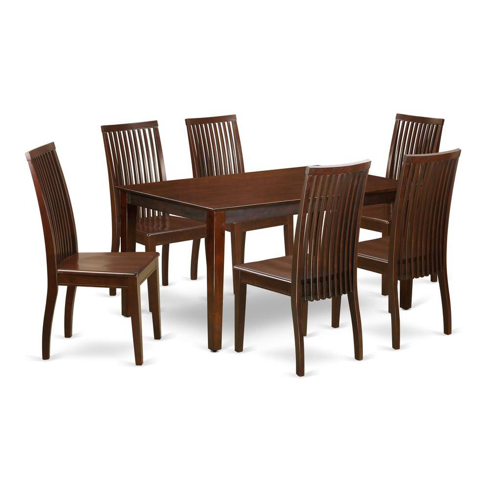 Back. East West Furniture - Dining Room Set Mahogany - Brown.