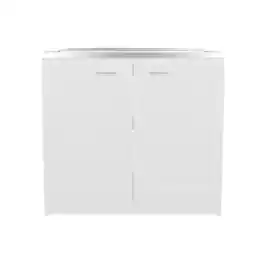 TuHome - Zurich 39" Wide Utility Sink, Base Cabinet Two-Door Cabinet With Two Shelves, Stainless Steel Sink - White