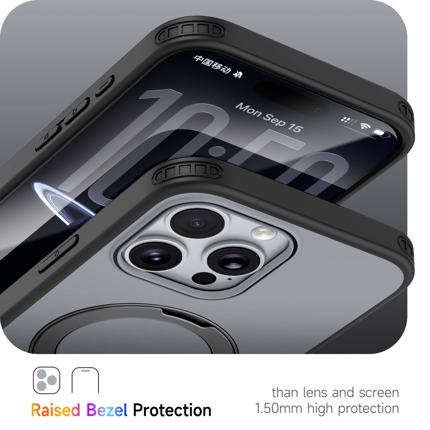 Mon 17 Sep 15 M Raised Bezel Protection than lens and screen 1.50mm high protection