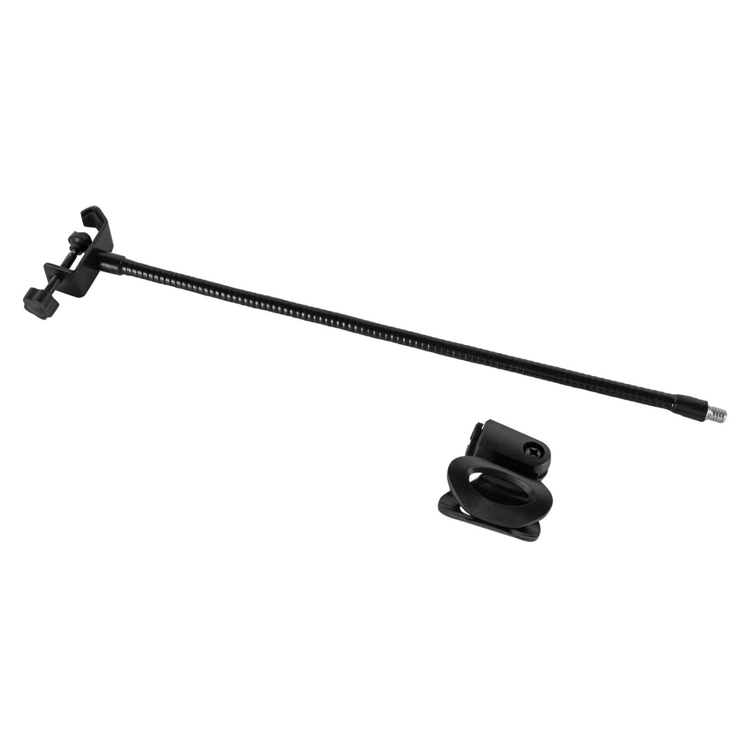 Back. Stock Preferred - Adjustable Gooseneck Microphone Stand with Desk Clamp - Black.
