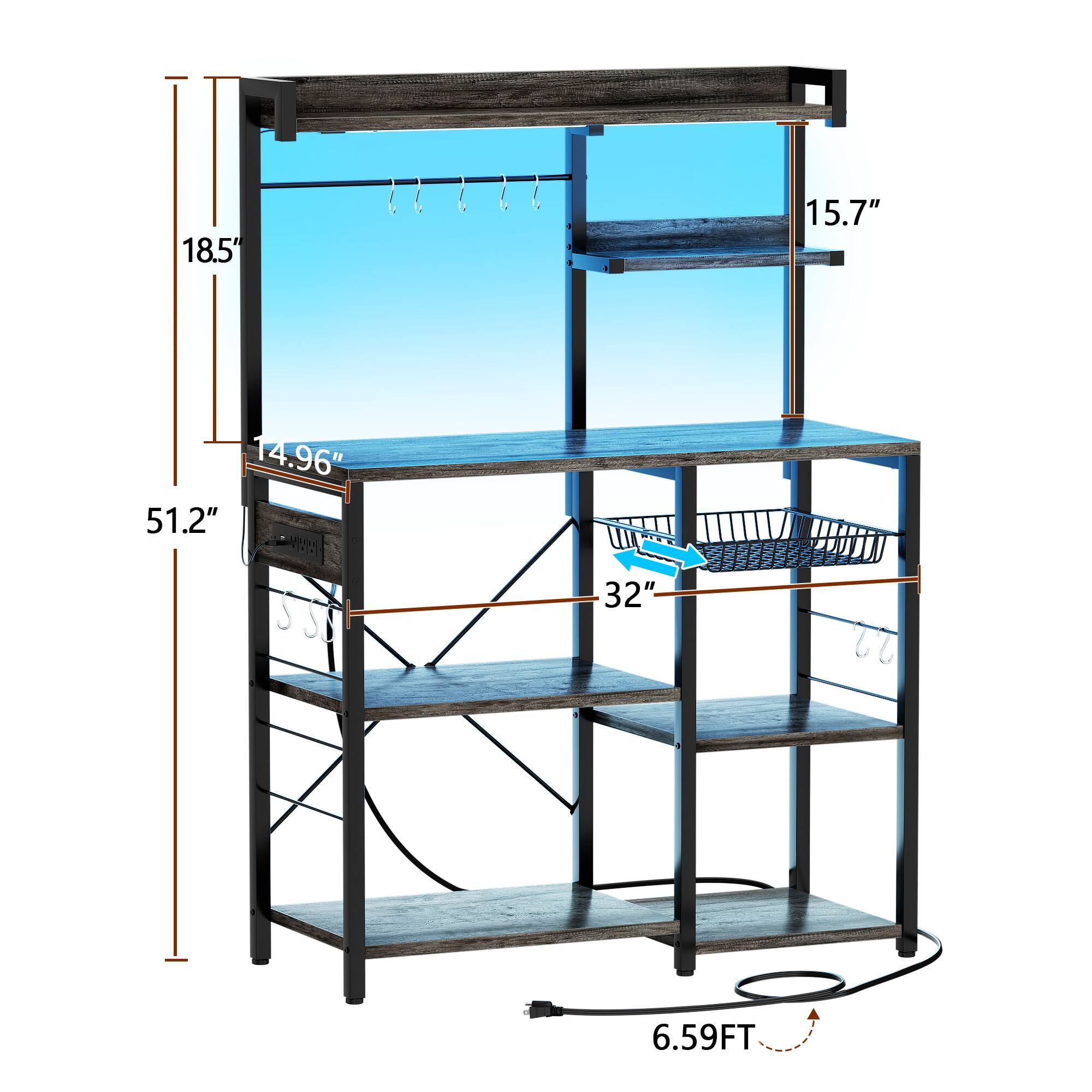 18.5" 15.7" 14.96" 51.2" 32" 6.59FT