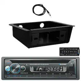Blaupunkt - Beverly Hills 150 Single DIN Bluetooth DVD/CD Player Receiver w/Under Dash Install Kit, 22" Radio Antenna