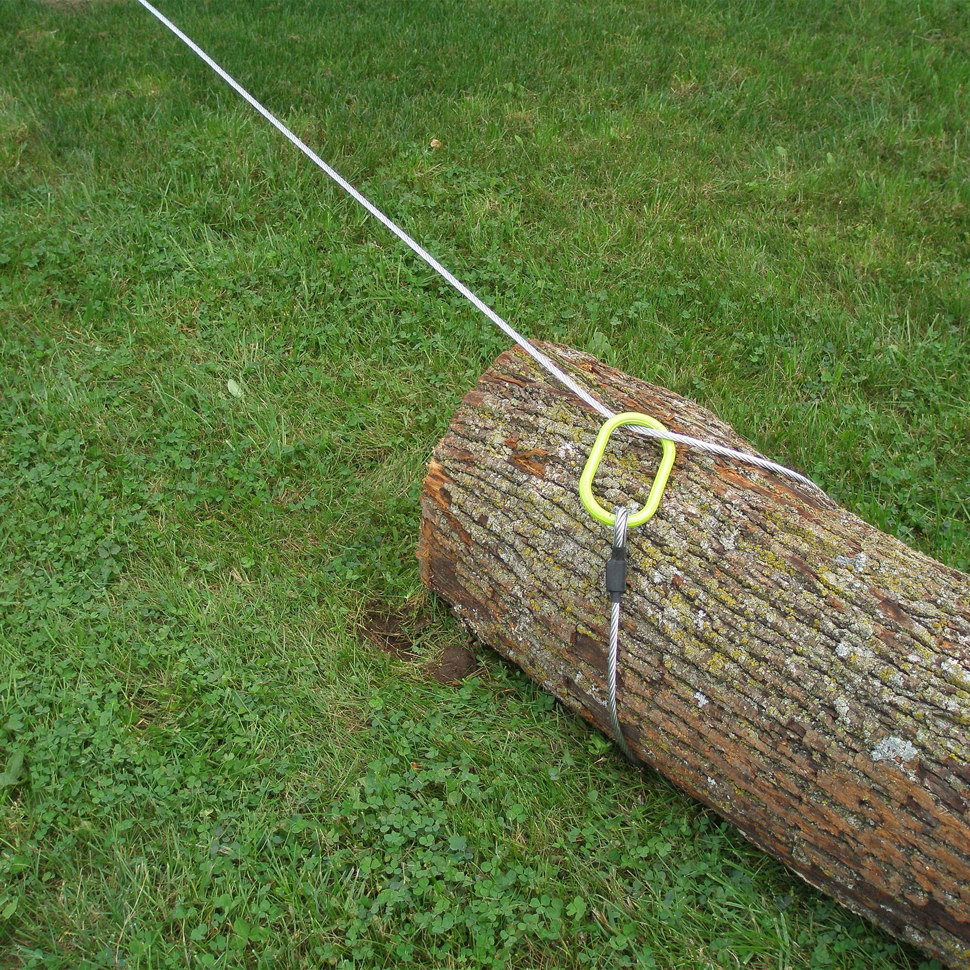 Alt View 5. Timber Tuff - Timber Tuff TMW-48 15 Foot ATV UTV Log Choker Cable with Tow Rings & Probe Stake - Green.