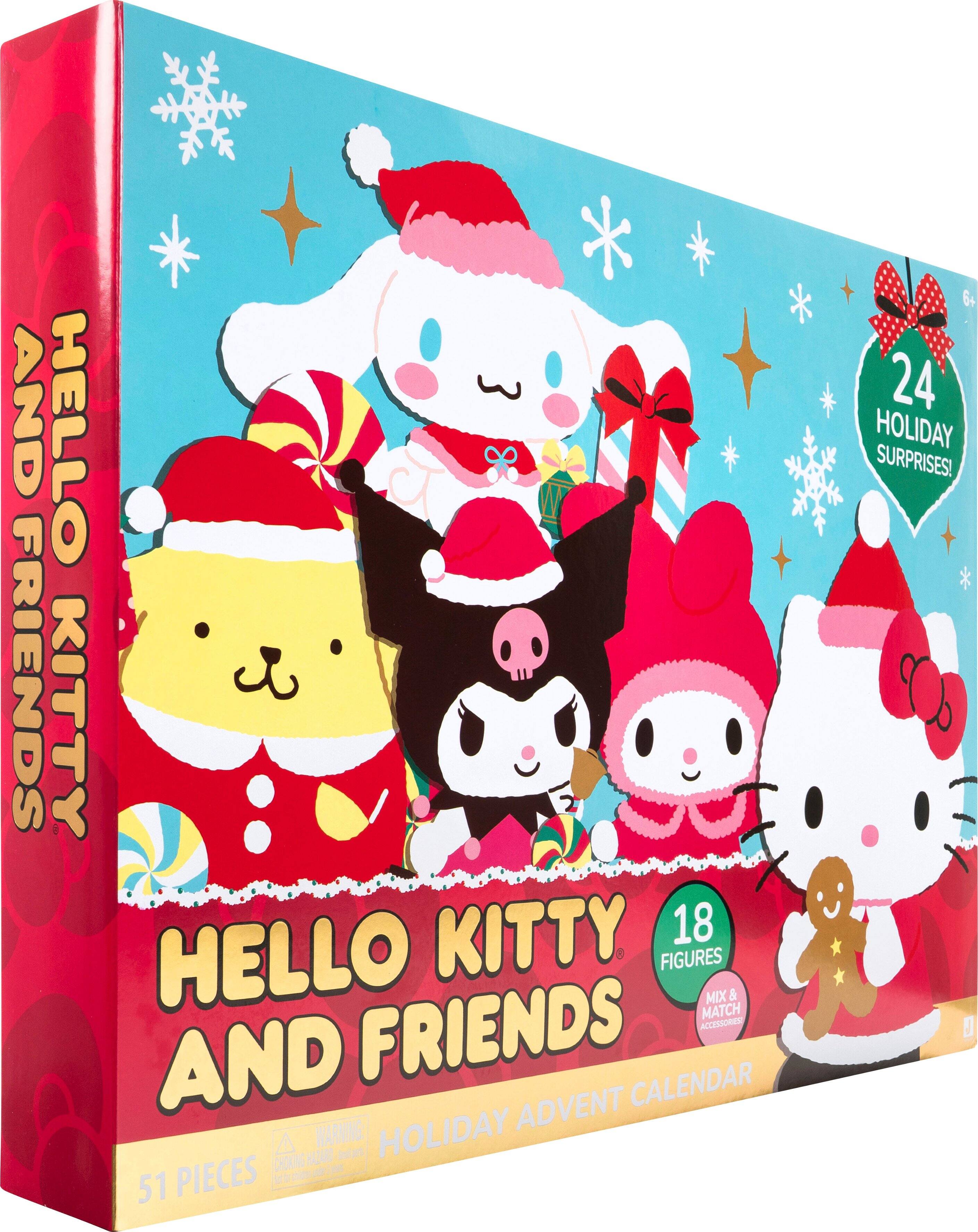 HELLO KITTY AND FRIENDS  
HELLO KITTY AND FRIENDS  
18 FIGURES  
MIX & MATCH ACCESSORIES  
24 HOLIDAY SURPRISES!  
51 PIECES  
CHOKING HAZARD  
WARNING