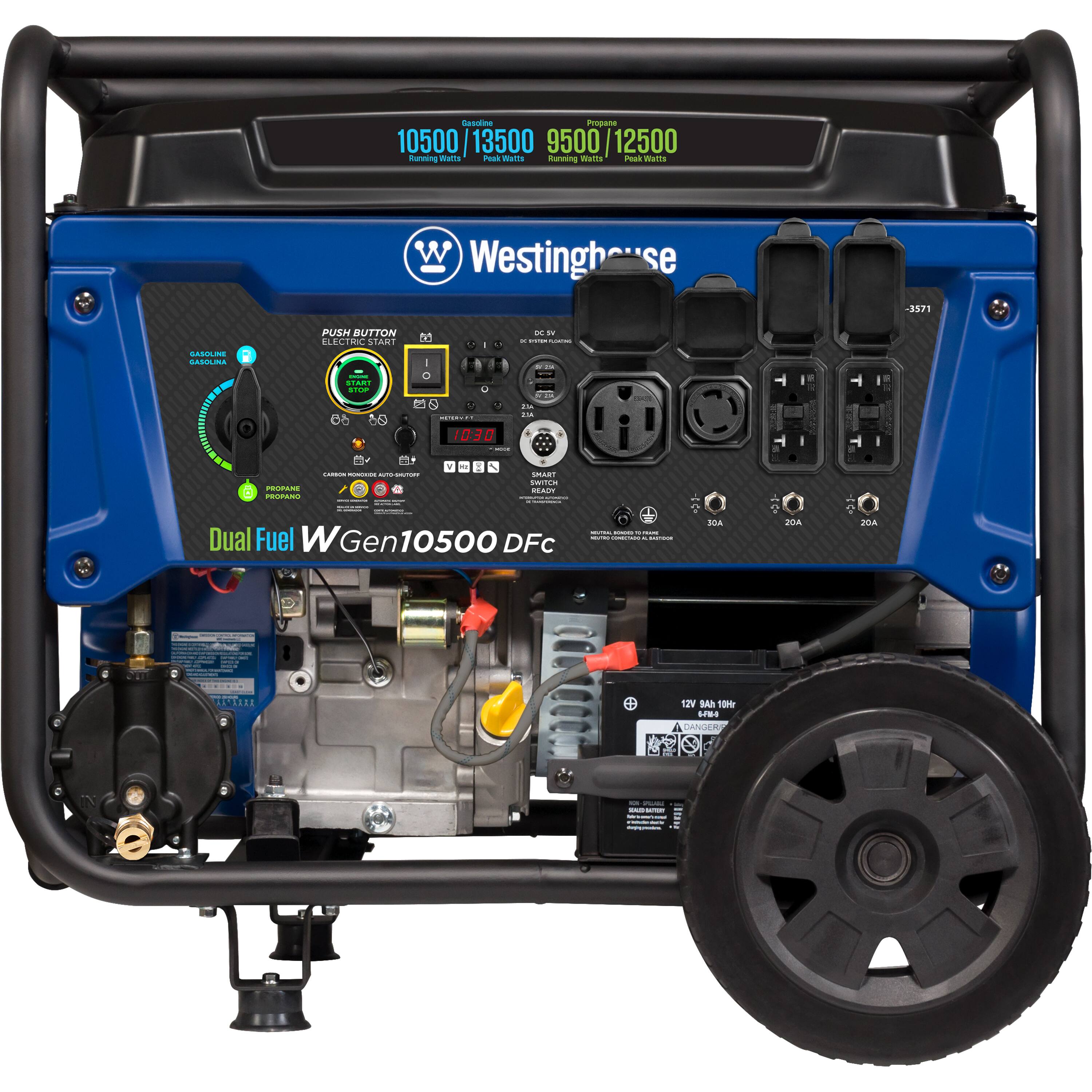 Sarsalina Propane 10500 13500 9500 12500 Running Watts Peak Watts Running Watts Peak Watts Westinghouse -3371 n- .3 A - a PUSN AUTTON 50 ELECTIE STAR . I SEANS SIOW : - 68 58 10:30 I o Y - - - I - PPARS - - - - - | - : is - N - H- - Dual Fuel - Gen 10500 DFC