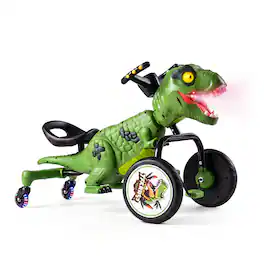 Costway - Dinosaur Drift Tricycle with Lights, Spray, Roar Sound, 360° Spin Mode for Kids - Green