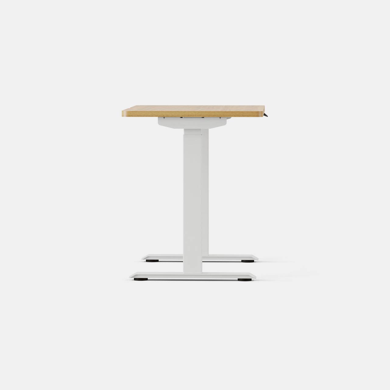 Left. Branch Furniture - Duo Standing Desk 36" – Adjustable Desk with OLED Control Panel, Frameless Design & Compact Footprint - Woodgrain / White.