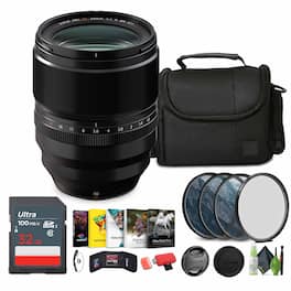 Fujifilm - XF 50mm f/1.0 R WR Lens, 32GB Memory Card, Bundle - Black