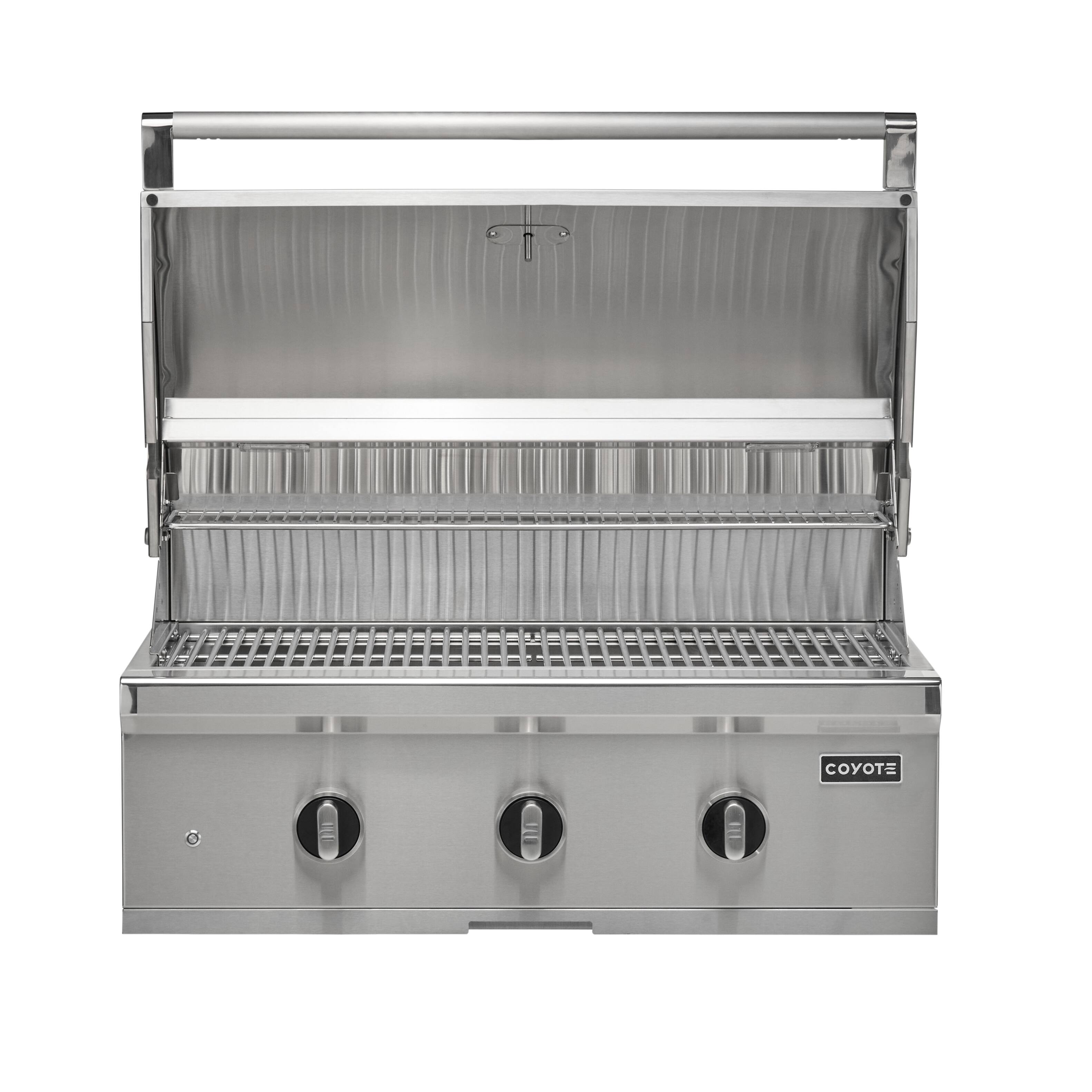 Angle. Coyote Outdoor Living - 34" Coyote Outdoor Living C-Series Built-In Natural Gas (NG) Grill - Stainless Steel.