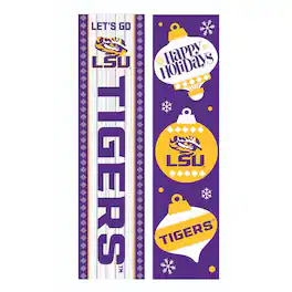Evergreen Enterprises - LSU Tigers 47" Double Sided Christmas Leaner Fan Sign - Multicolor