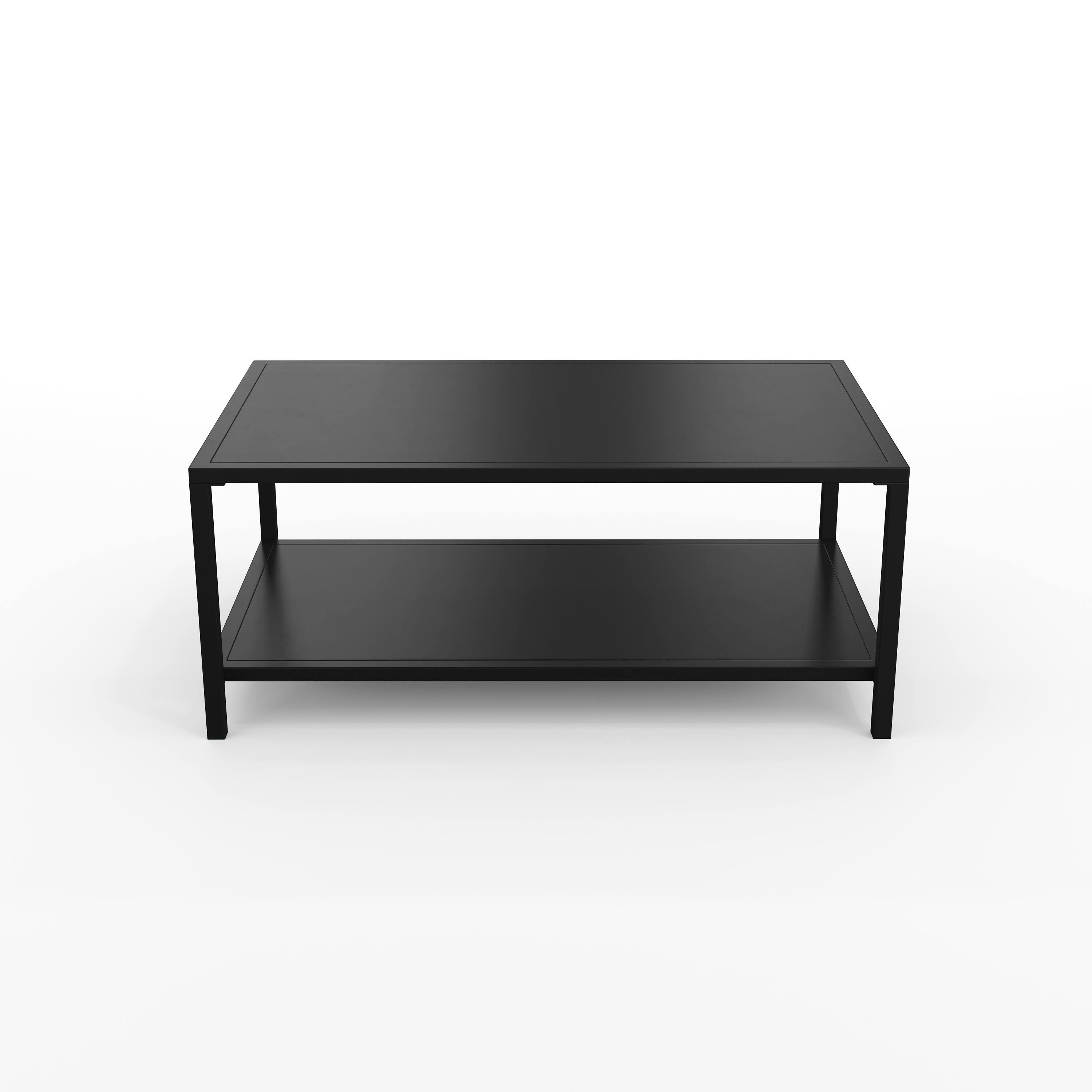 Alt View 9. Martha Stewart - Lily Pond All-Weather Steel Frame Patio Coffee Table with Lower Shelf - Black.