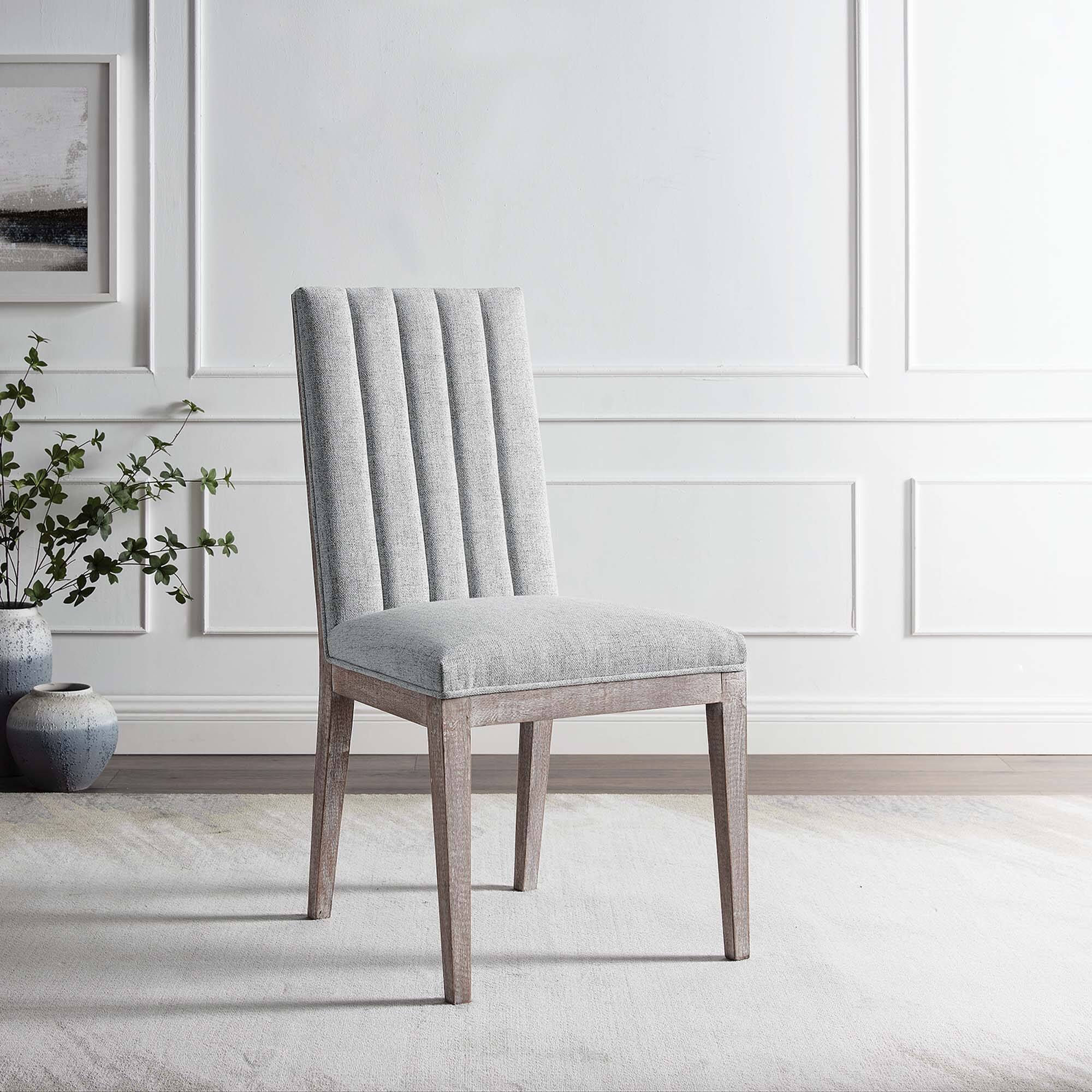 Alt View 1. Modway - Maisonette French Vintage Tufted Fabric Fabric Dining Side Chair by Modway - Light Gray.
