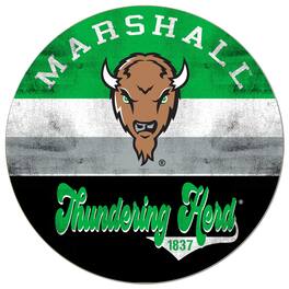 Jardine - Marshall Thundering Herd 20'' x 20'' Retro Logo Circle Sign - Green