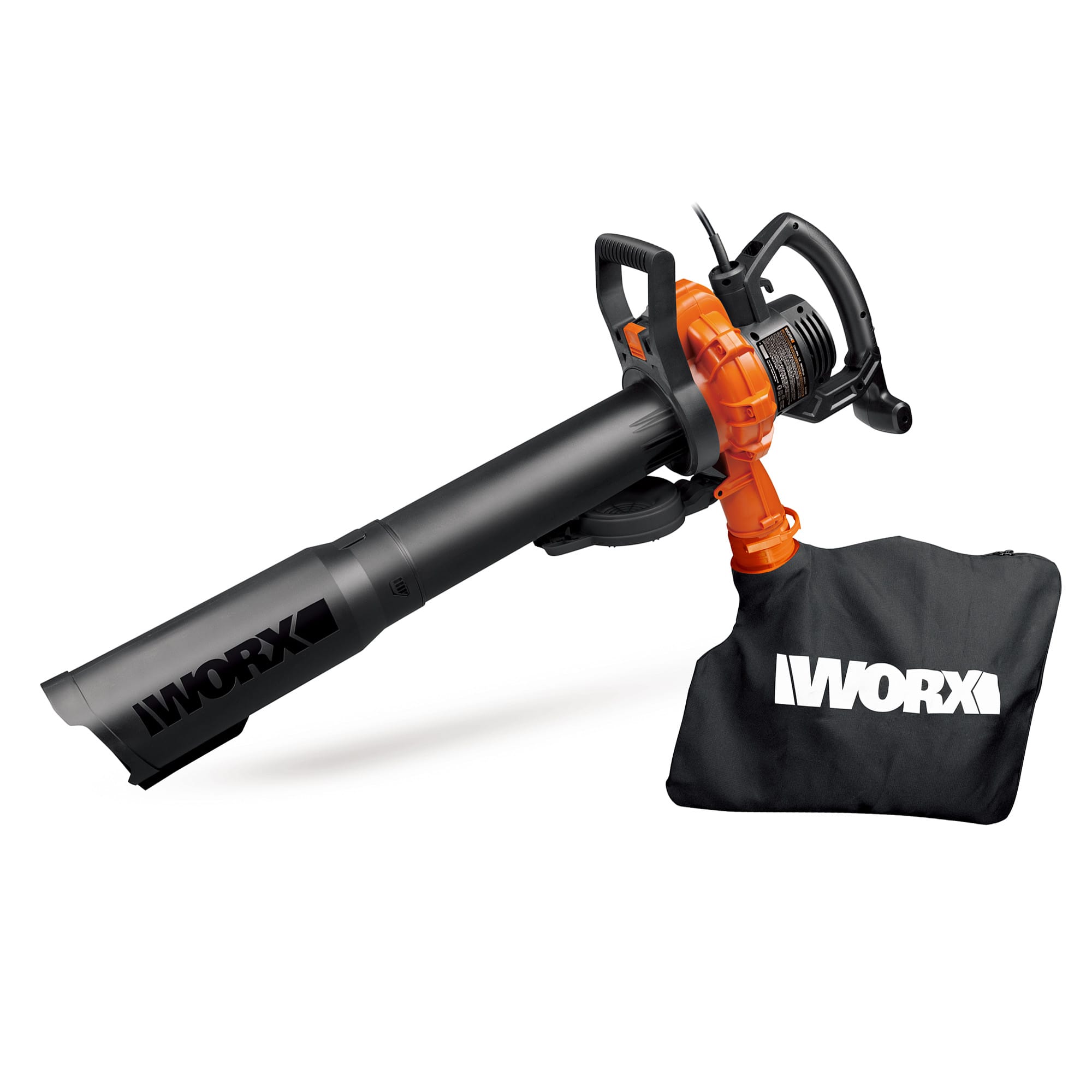 Back. WORX - 12 Amp 250 MPH 400 CFM Electric Leaf Blower/Mulcher/Vacuum - Black.