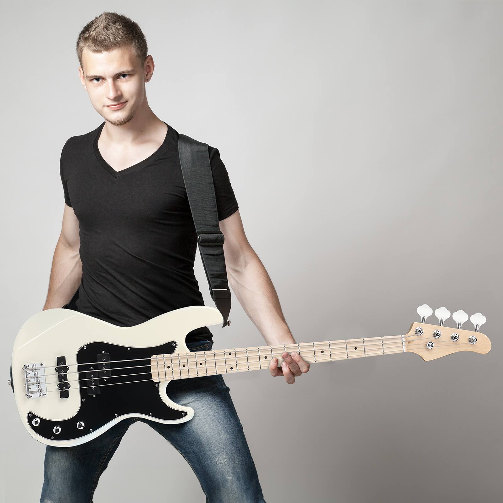 Alt View 2. Winado - 4 String Bass Guitar, Bass Kit Full Size Guitar Starter Kit with Portable Gip Bag, Premium Cable, Adjustable Strap.