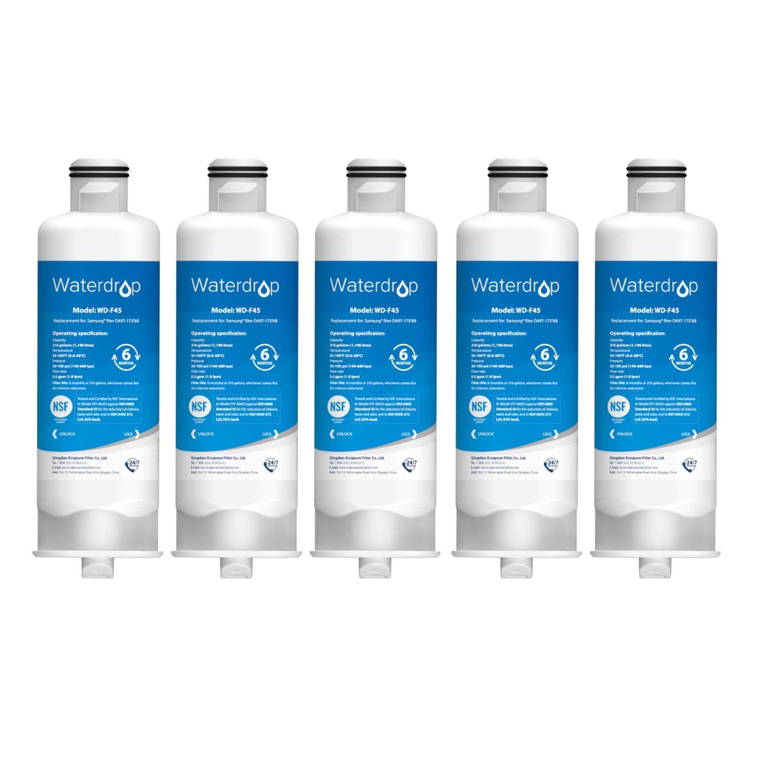 Waterdrop - WD-DA97-17376B-5 Refrigerator Water Filter - White