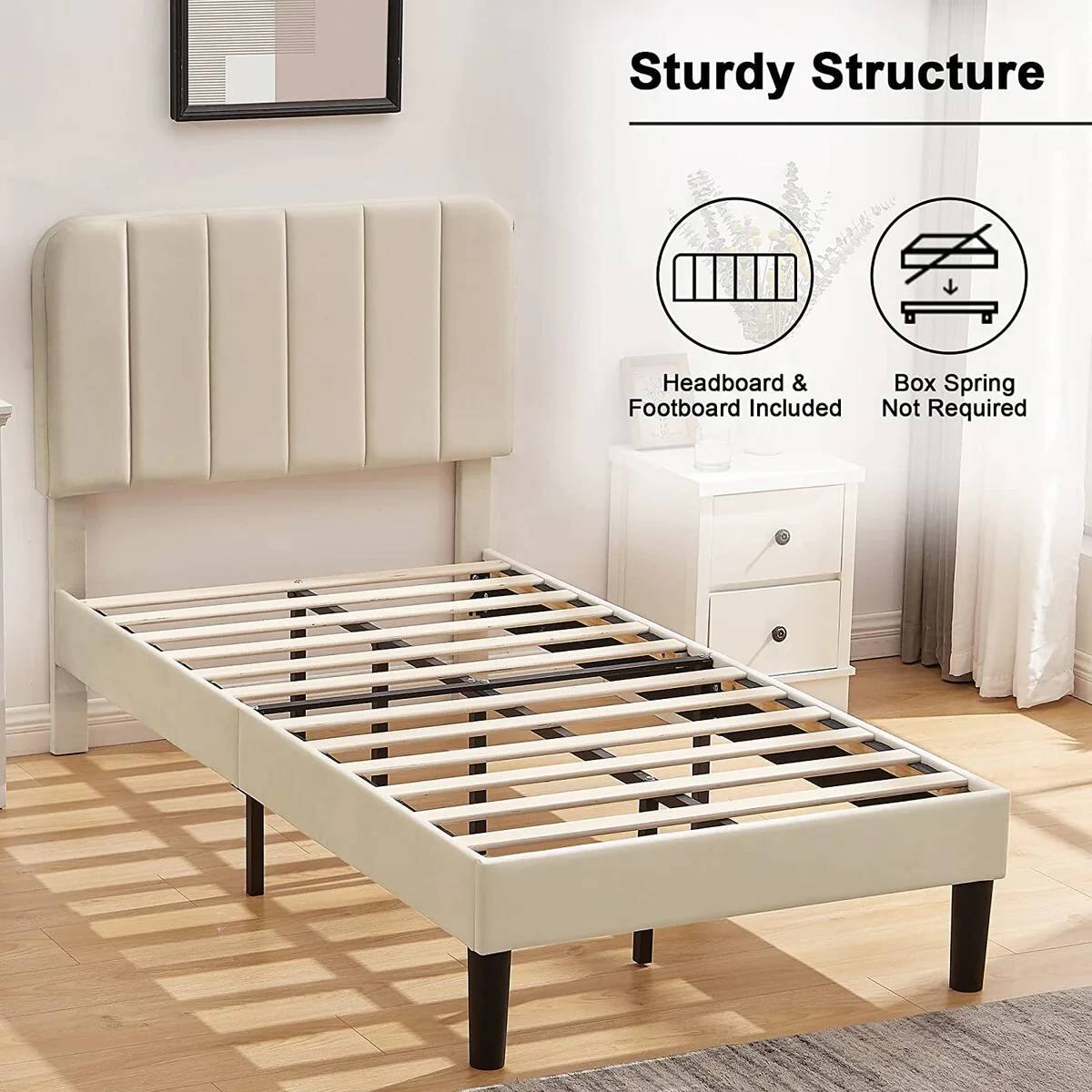 Sturdy Structure
Headboard & Footboard Included
Box Spring Not Required