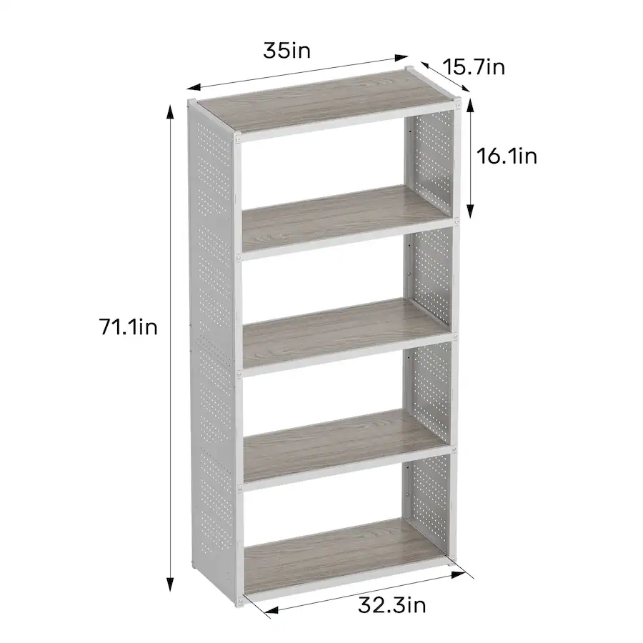 Fleximounts 5 Shelf Heavy Duty Adjustable Garage Storage Shelving with ...
