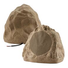 Front. Theater Solutions by Goldwood - 2R6S Outdoor 6.5" Rock 2 Piece Speaker Set for Deck Pool Spa Yard Garden - Sandstone.