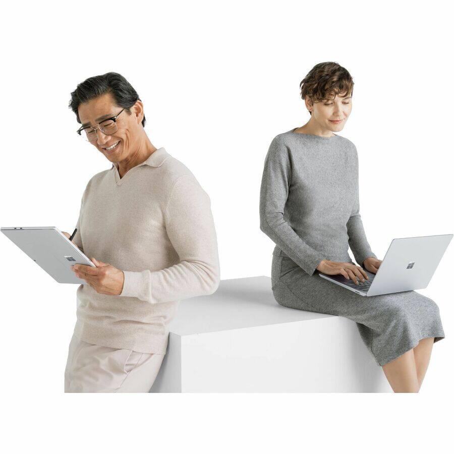 Alt View 5. Microsoft - Microsoft Surface Pro 10 Tablet - 13" - vPro Technology - 16 GB - 1 TB SSD - Windows 11 - Platinum - Core Ultra 7 - Gray.