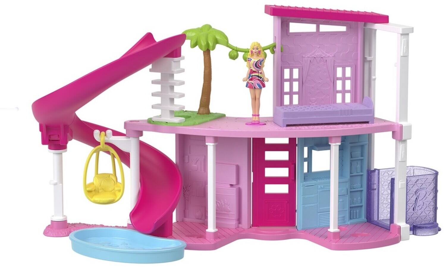 Alt View 1. Mattel - Mattel - Barbie Mini Barbie Land Dreamhouse Including 1.5-Inch Doll, Furniture & Accessories   - Collectibles - Multicolor.