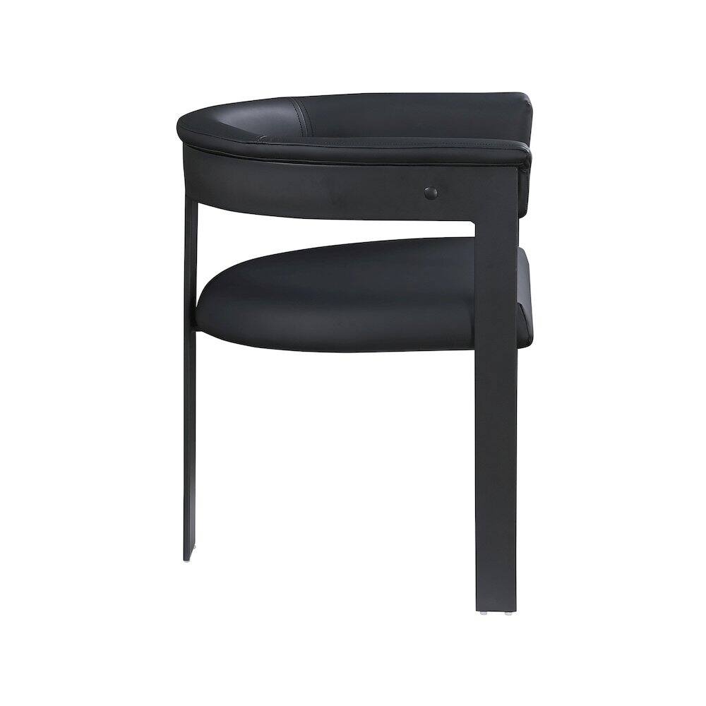 Alt View 3. Meridian Furniture - Romeo Black Vegan Leather Dining Chair, Set of 2 - Black.