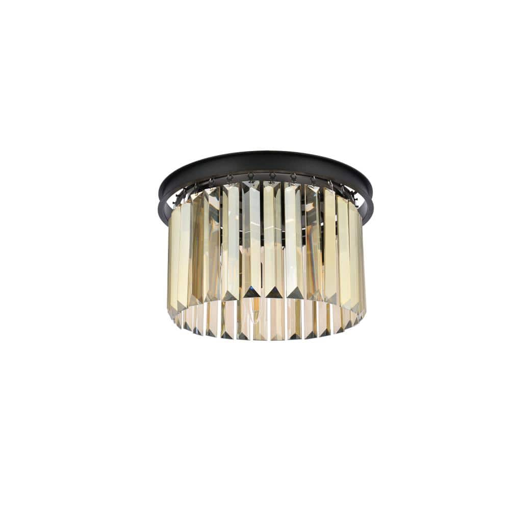 Urban Classic - Sydney 3 light Flush Mount Golden Teak (Smoky) Royal Cut Crystal - Matte Black price history on PriceWatchPro