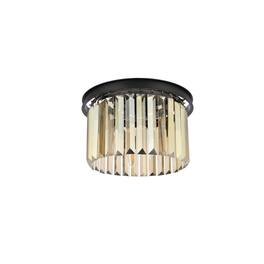Urban Classic - Sydney 3 light Flush Mount Golden Teak (Smoky) Royal Cut Crystal - Matte Black