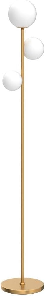 Alt View 1. Cozy Serene - Gold yellow Floor Lamp Lamp Modern LED Vintage Glass Globe Century Living Room Standing with Frosted - 3 Globe Gold.