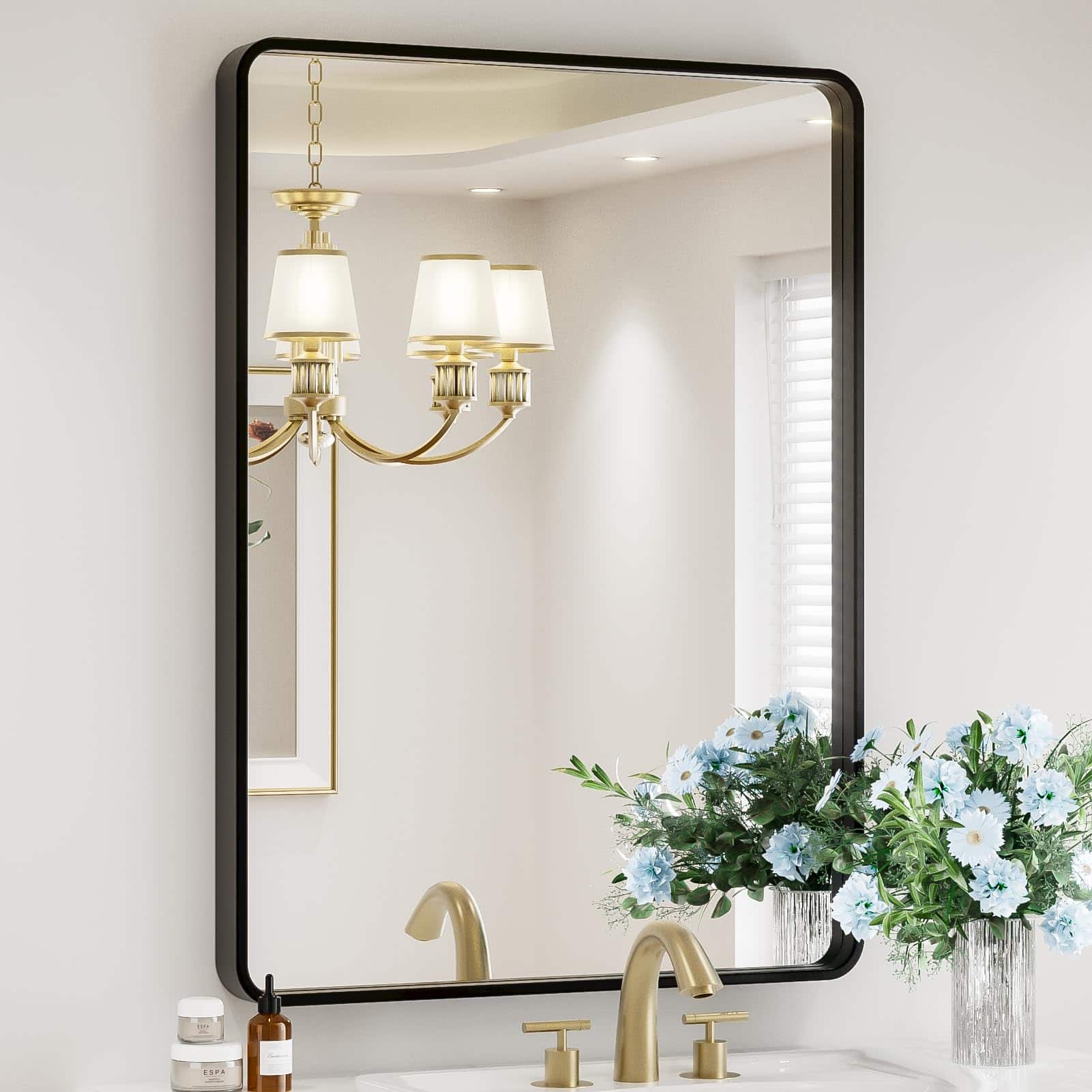 Earthley Blooms - Bathroom Mirror Frame - Rectangle Wall Shatterproof With Safe Rounded Corner FramedBright, neat and elegant: - Default
