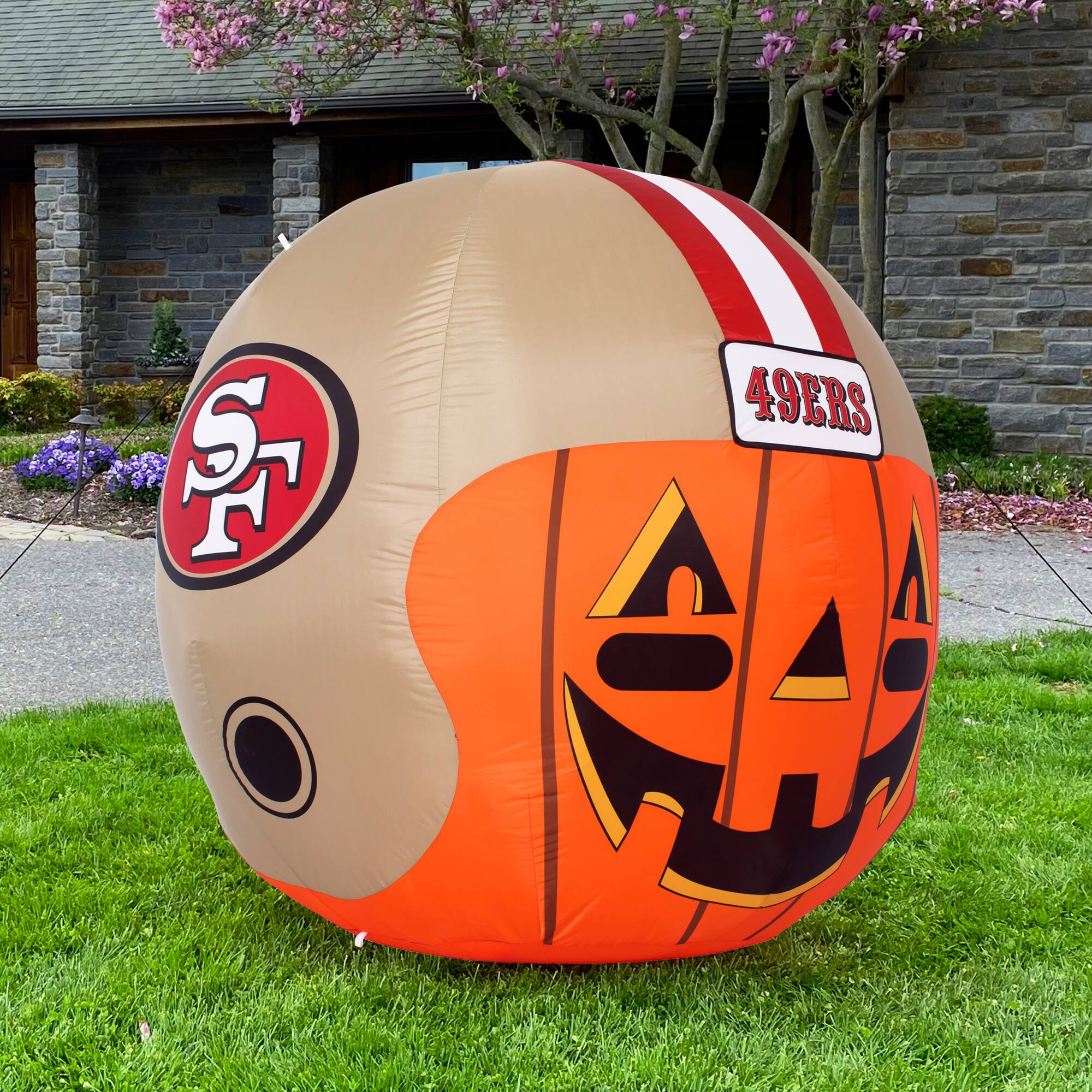 Alt View 3. Sporticulture - San Francisco 49ers 4' Inflatable Jack-O'-Helmet - Multicolor.