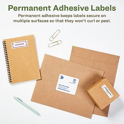 Permanent Adhesive Labels

Permanent adhesive keeps labels secure on multiple surfaces so that they won't curl or peel.

NOTEBOOK
DELIVERY
PAPERCLIPS