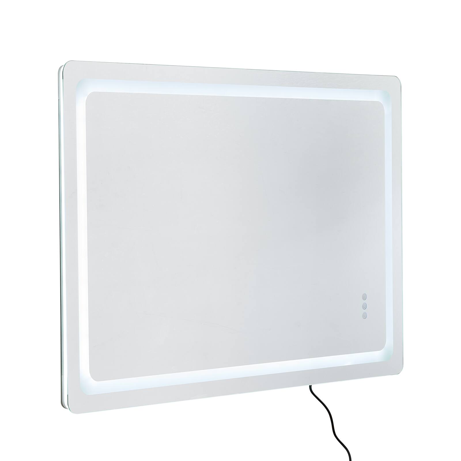 Front. VEVOR - LED Bathroom Mirror, 32" x 48" LED Bathroom Vanity Mirror with Frontlit and Backlit, Anti-Fog Memory Mirror with Lights - Gray and white.