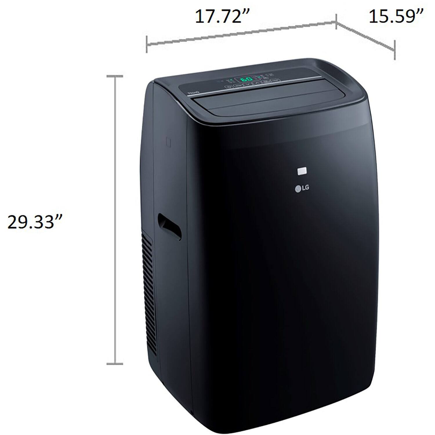 Angle. LG - 450 Sq. Ft. Smart Portable Air Conditioner - Black.