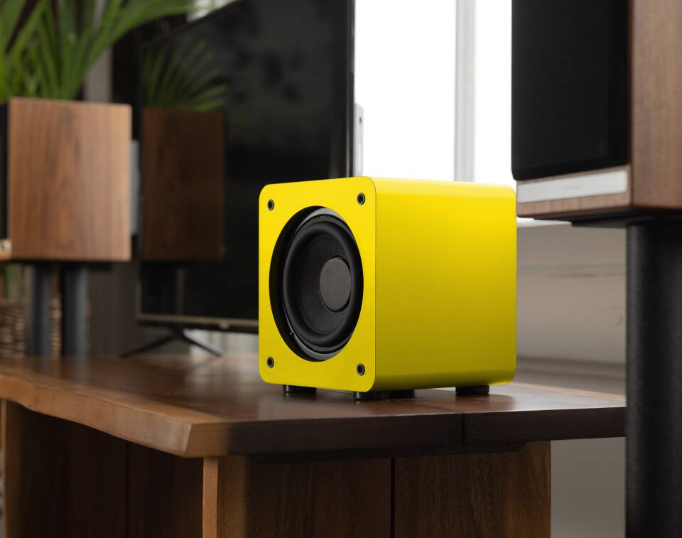 Alt View 1. Audioengine - S6 Powered Subwoofer - Yellow.