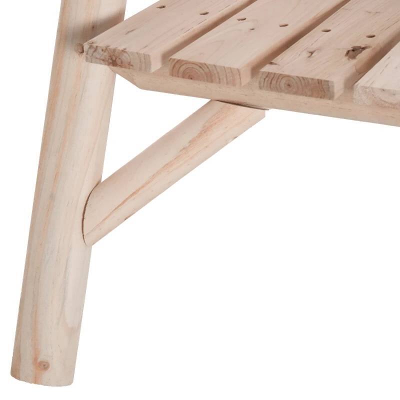 Left. Hivvago - Adirondack Patio 2 Chair Lounger with Center Coffee Table Natural - Natural.