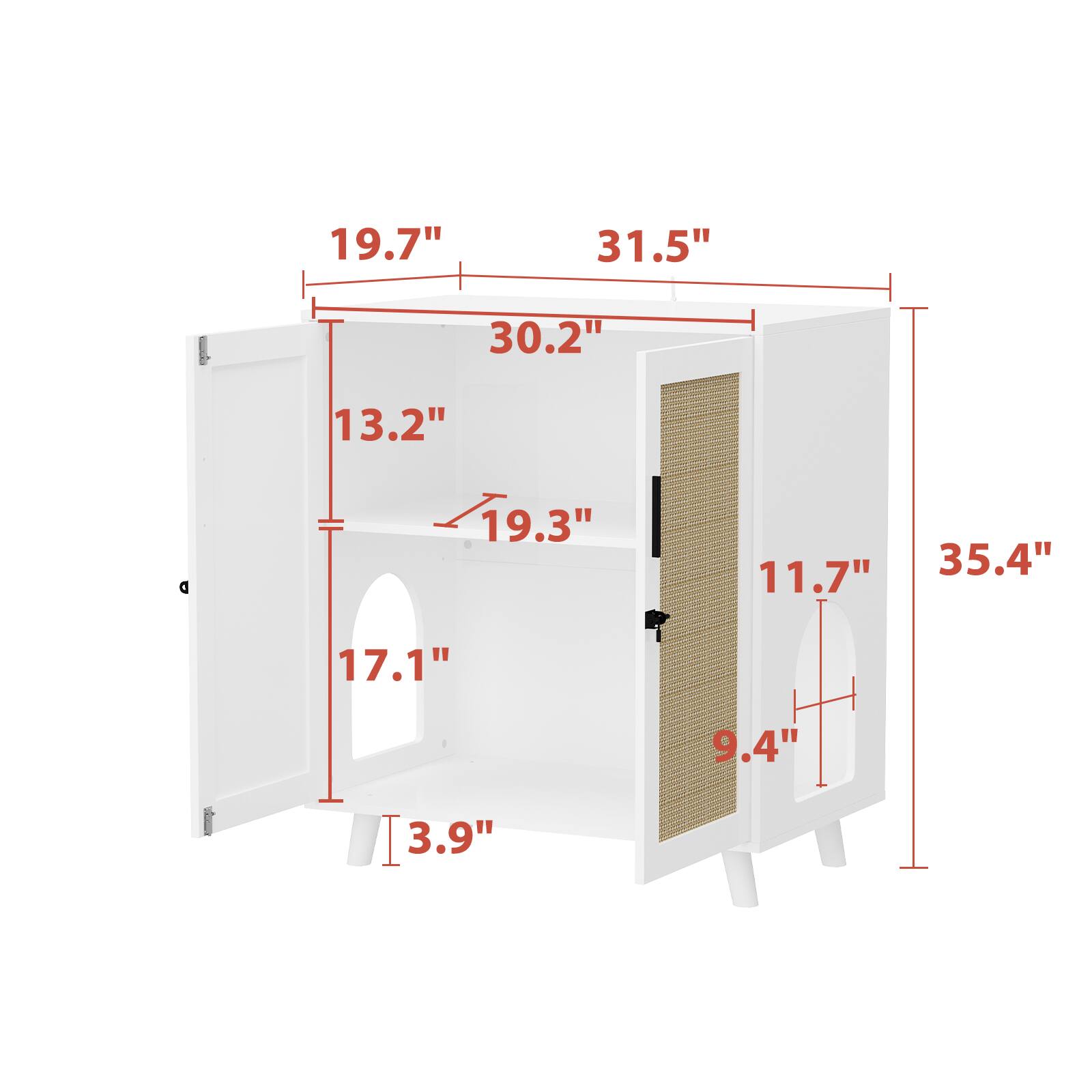 19.7"  
31.5"  
30.2"  
13.2"  
19.3"  
11.7"  
35.4"  
17.1"  
9.4"  
3.9"