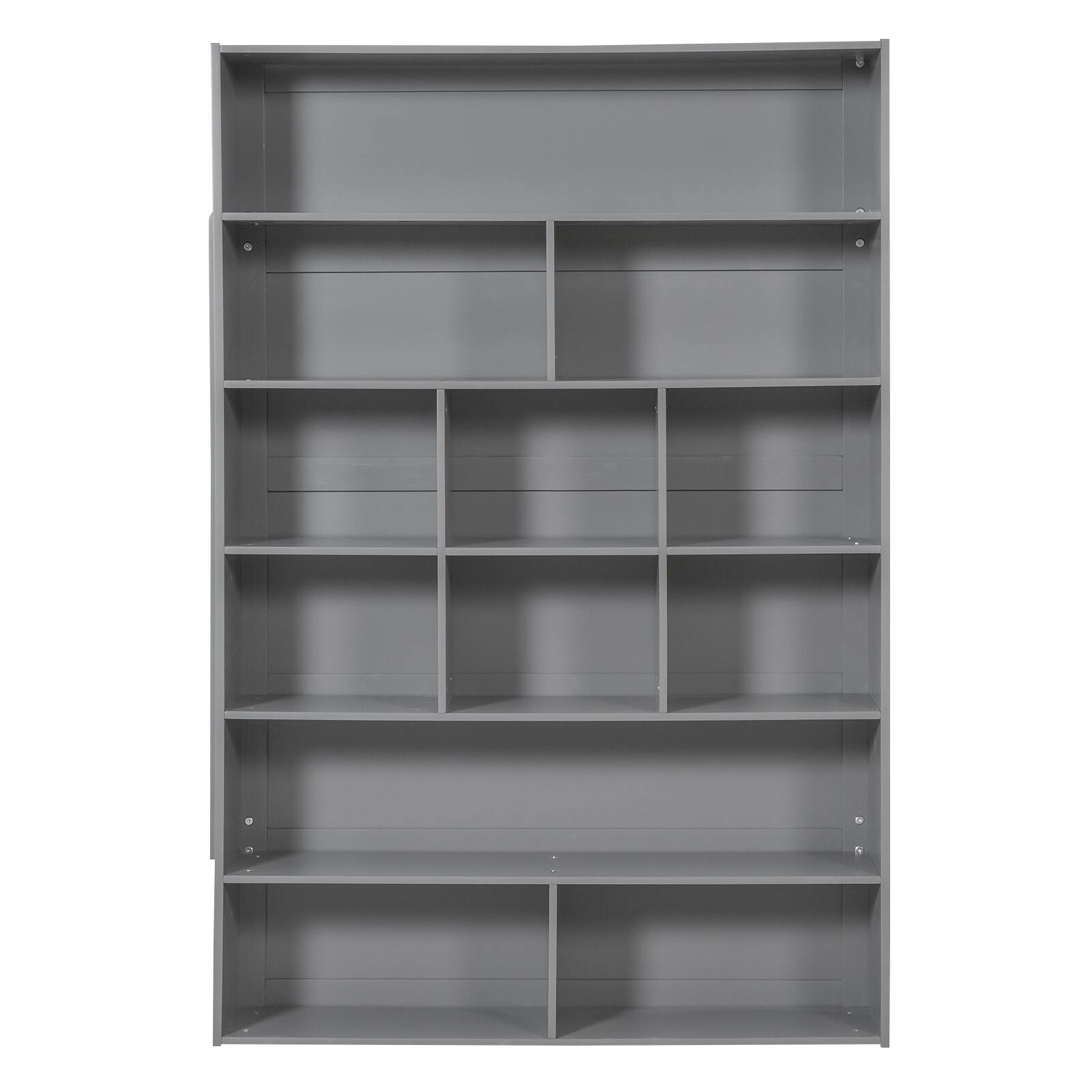 Alt View 1. Aukfa - Twin over Twin Bunk Bed With 2 Drawers and Multi-layer Cabinet - Gray.