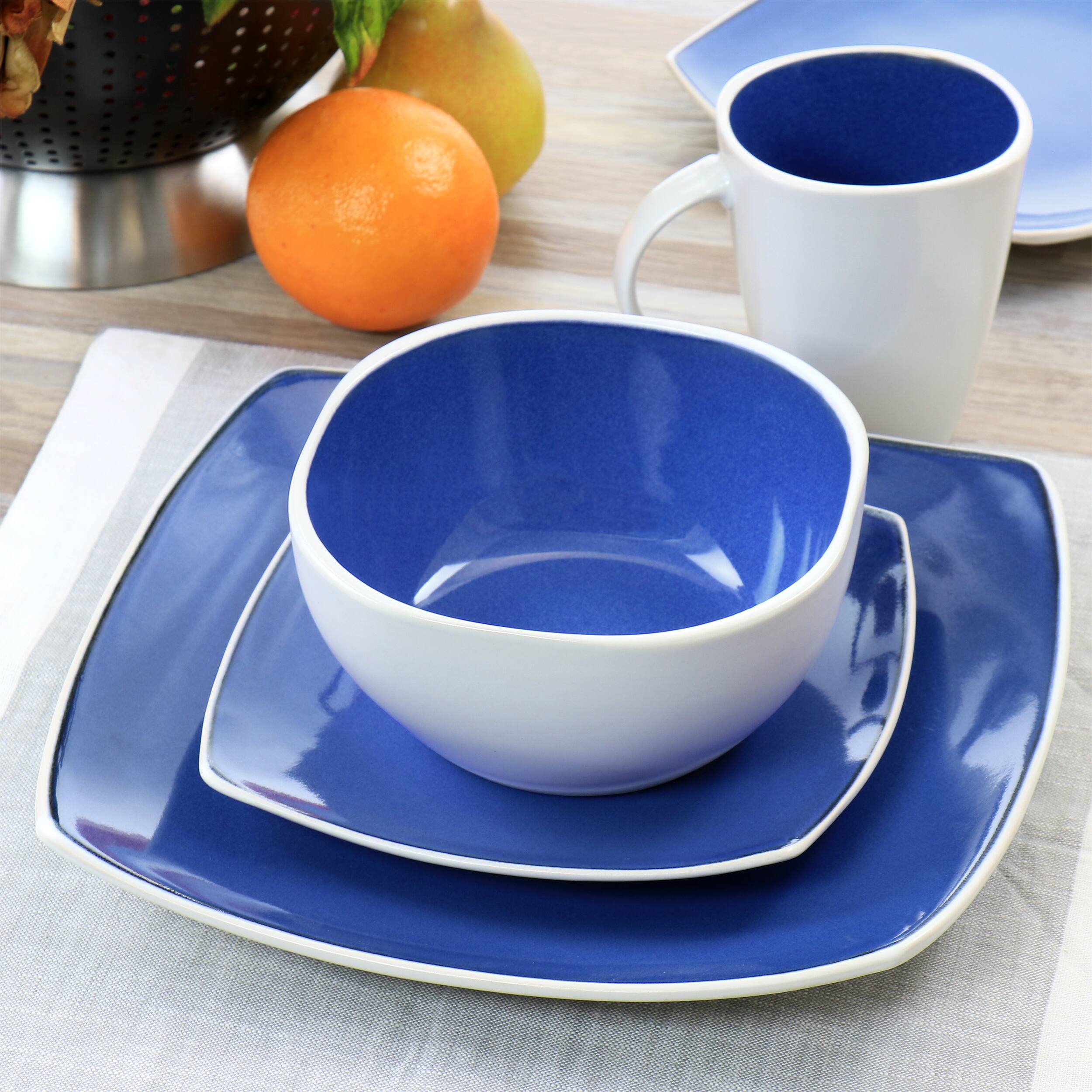 Alt View 8. Gibson - Gibson Elite Soho Lounge 16 Piece Stoneware Dinnerware Set in Cobalt - Cobalt.