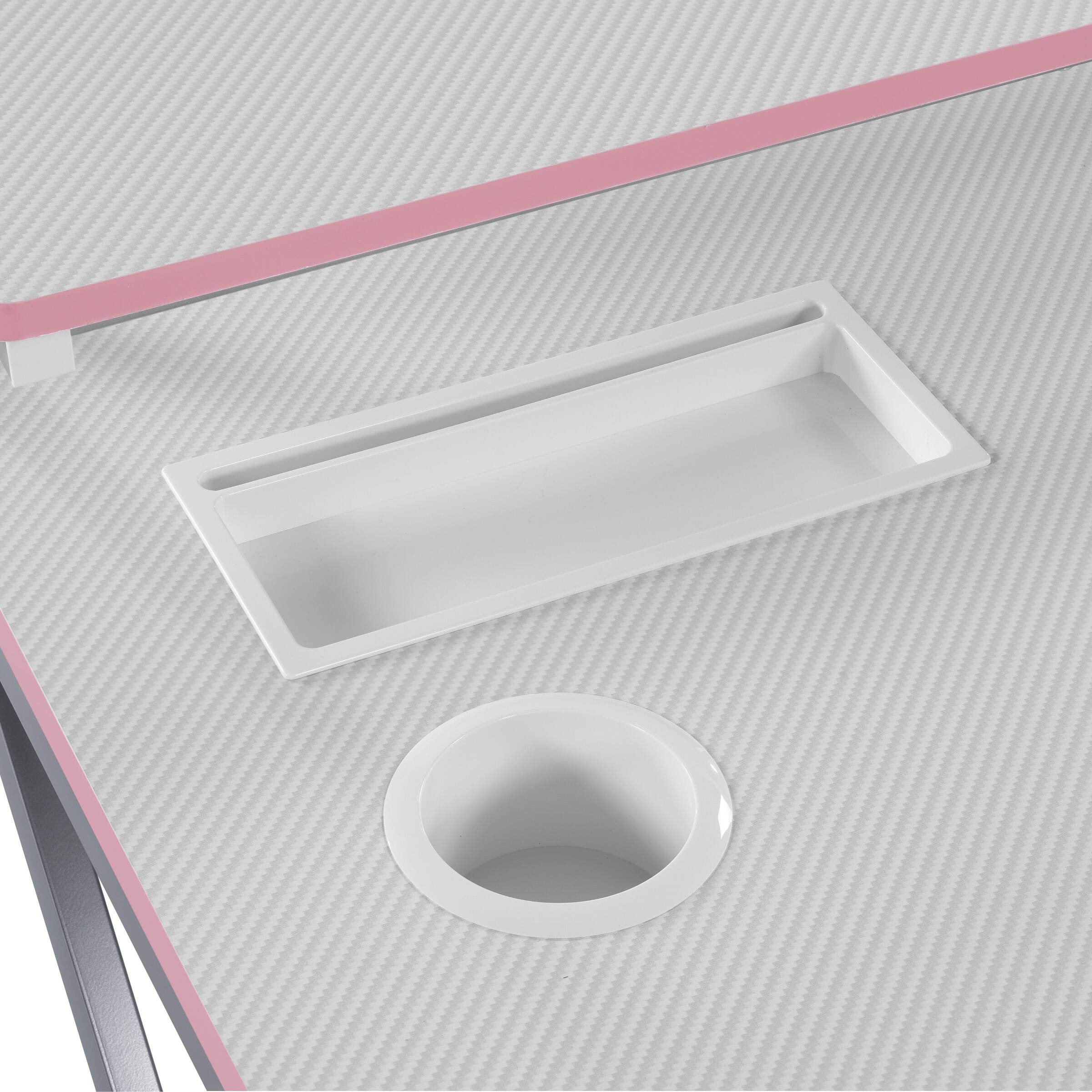 Alt View 16. OSP Home Furnishings - Emulator Gaming Desk - Pink / Carbon.