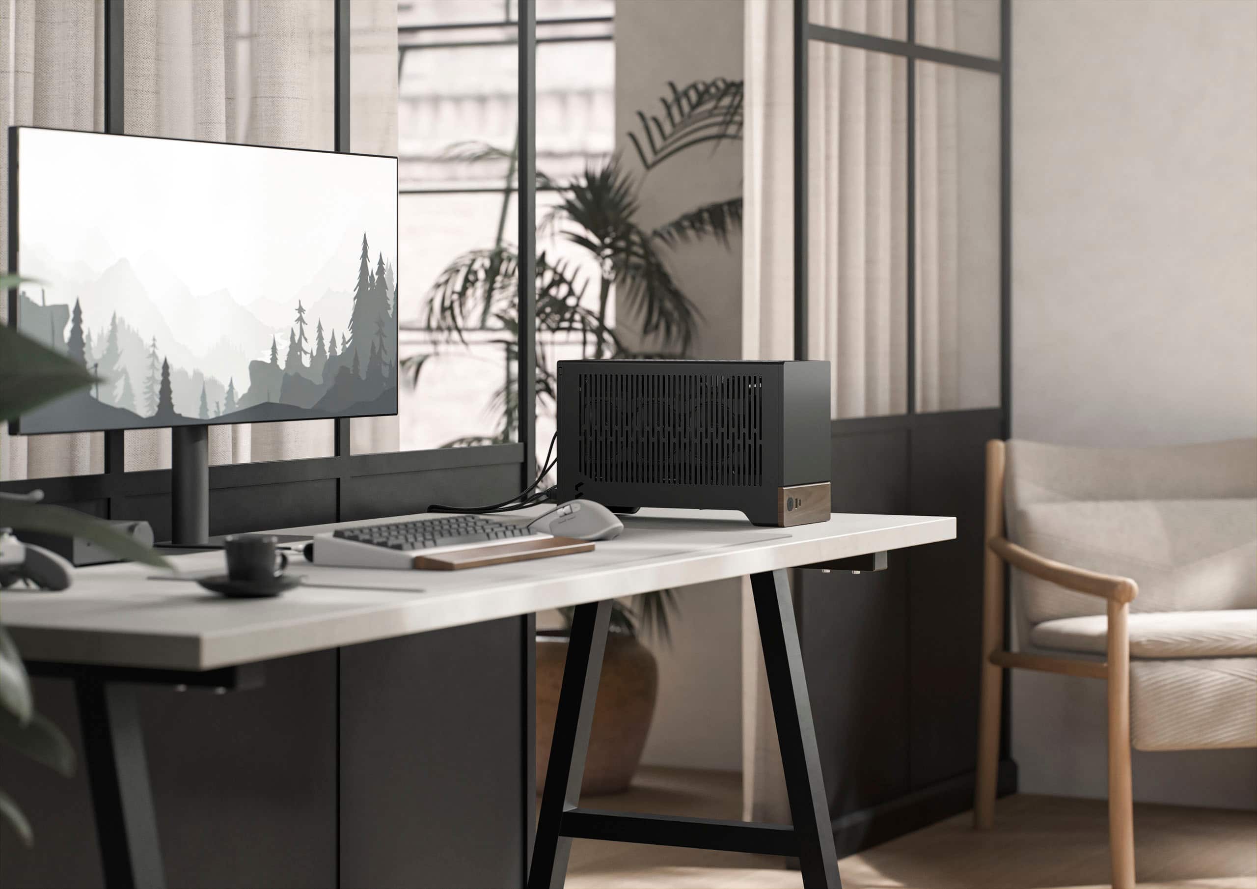 Alt View 31. Fractal Design - Terra Graphite with PCIe 4.0 Riser Mini-ITX Small Form Factor PC Case - Black.