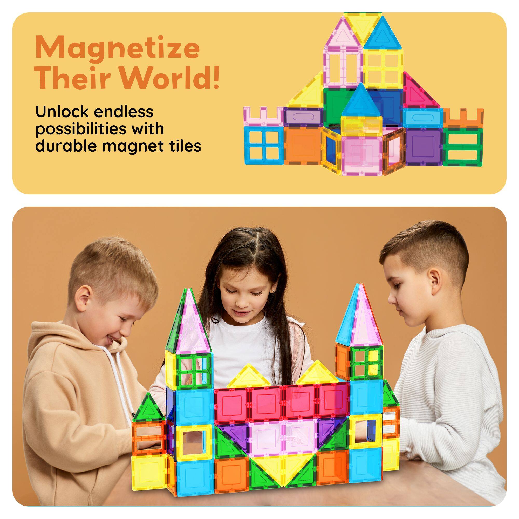 Magnetize Their World!
Unlock endless possibilities with durable magnet tiles