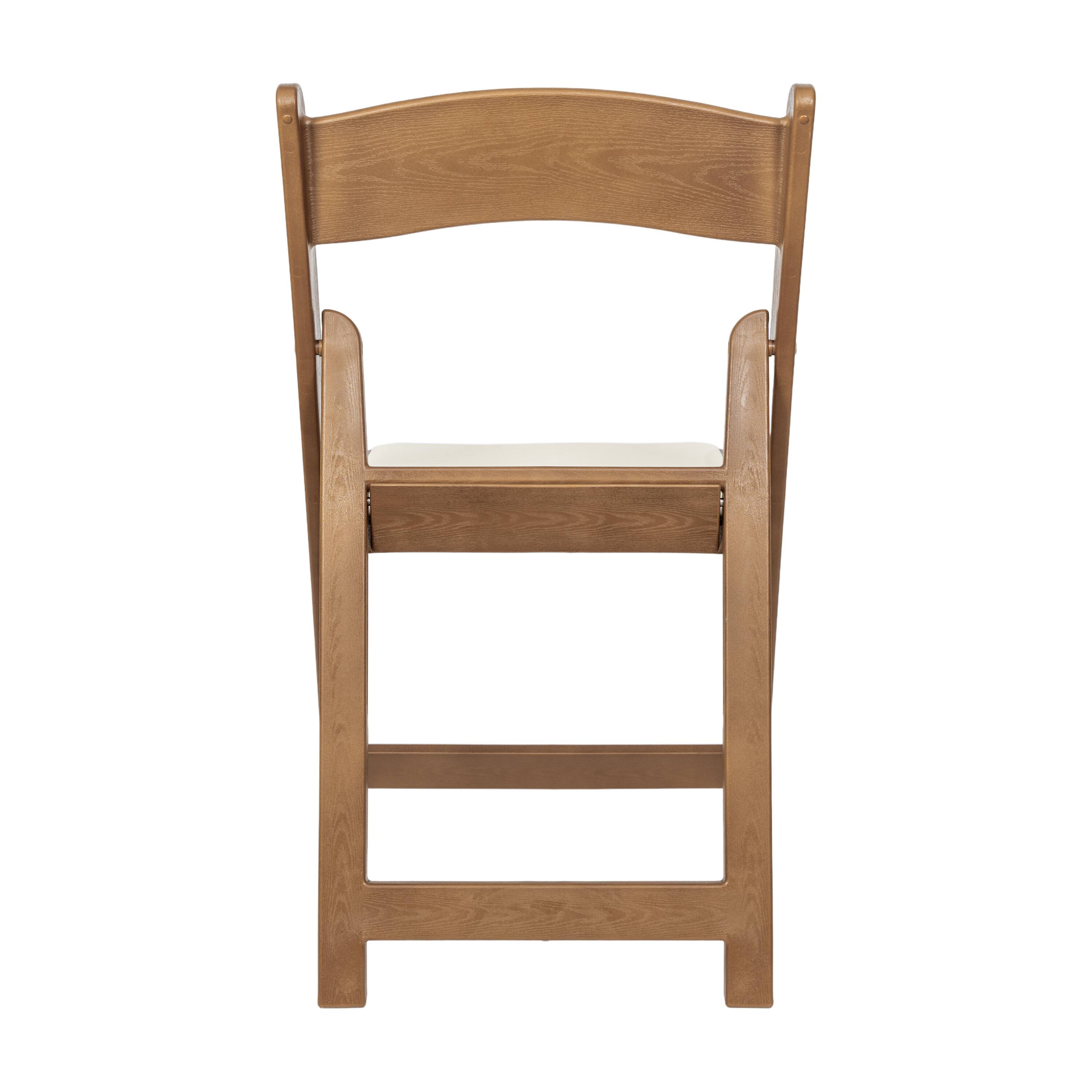 Back. Flash Furniture - HERCULES 2 Pack Commercial Chestnut Indoor/Outdoor Lightweight Wood Look Resin Folding Event Chair - Brown.