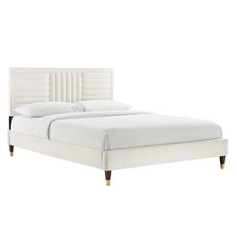 Modway - Sofia Channel Tufted Performance Velvet Queen Platform Bed - White