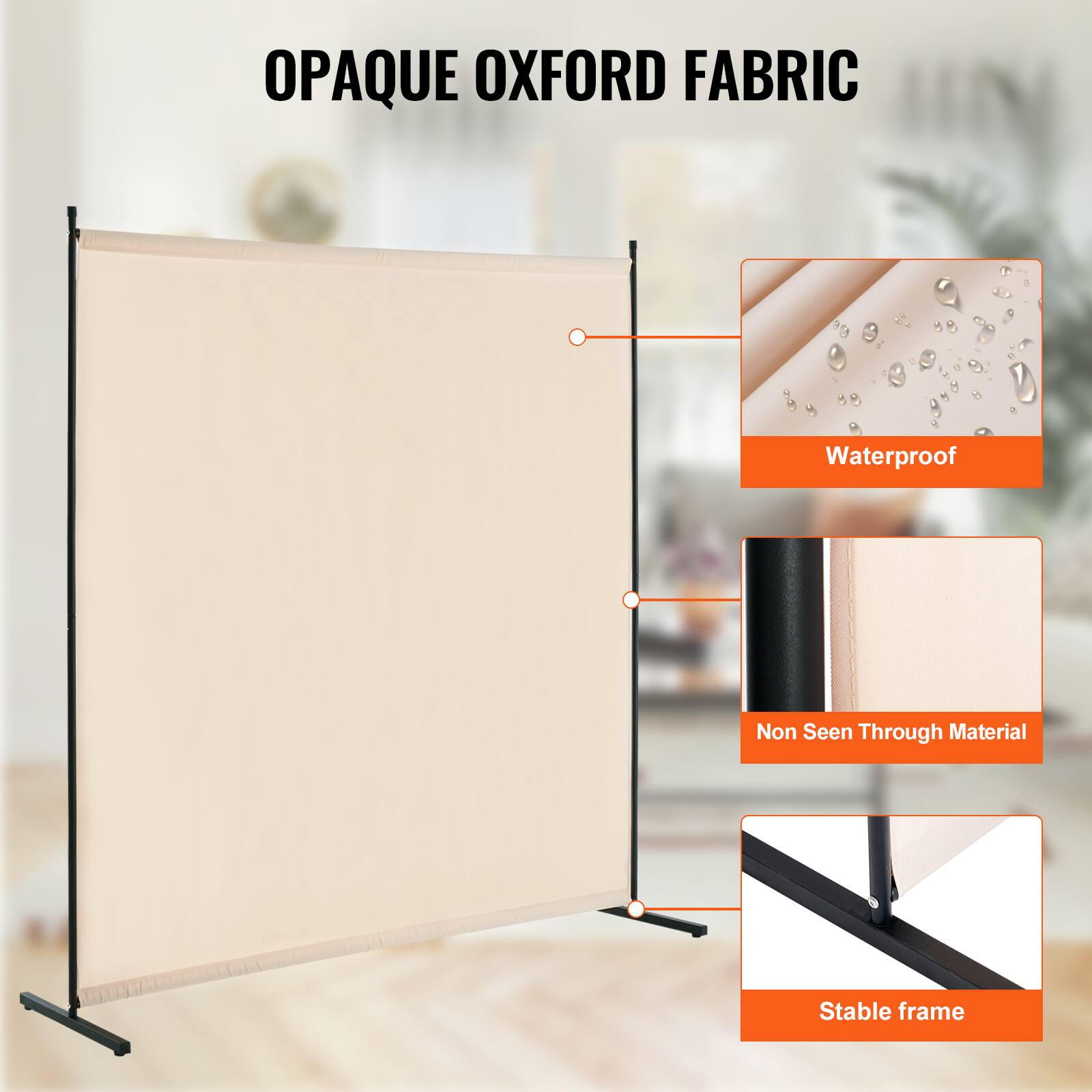 OPAQUE OXFORD FABRIC
Waterproof
Non Seen Through Material
Stable frame