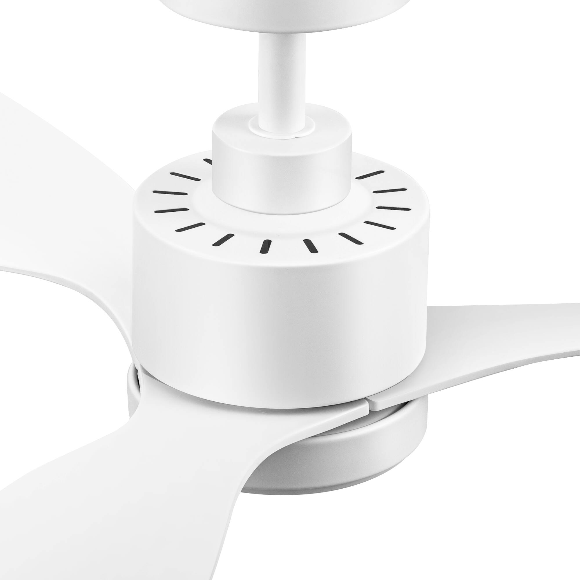 Alt View 5. Breezary - 42-Inch LED Ceiling Fan with 3 ABS Blades, 5-Inch Downrod, Remote Control, 6-Speed Settings - Matte white.