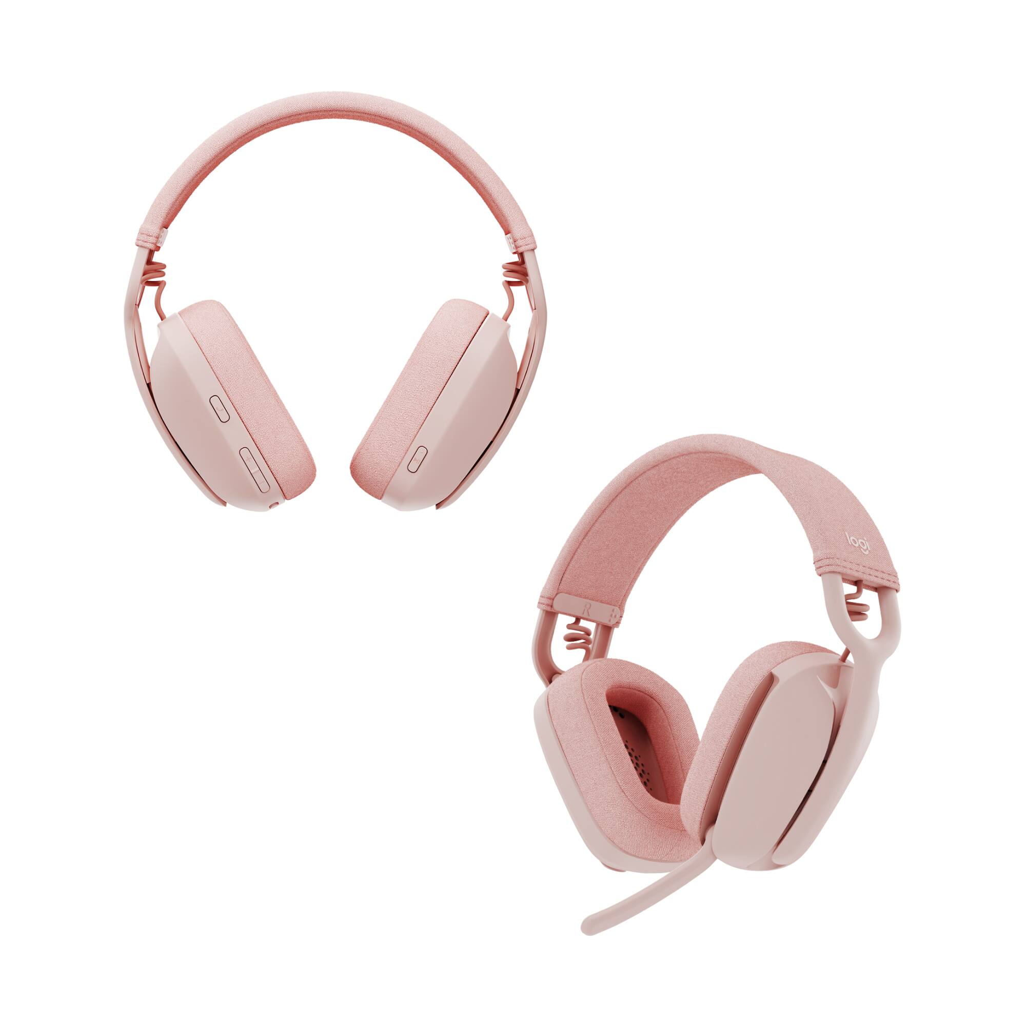 Alt View 15. Logitech - Zone Vibe 100 Bluetooth Over Ear Headphones with Noise-Cancelling Microphone - Rose.
