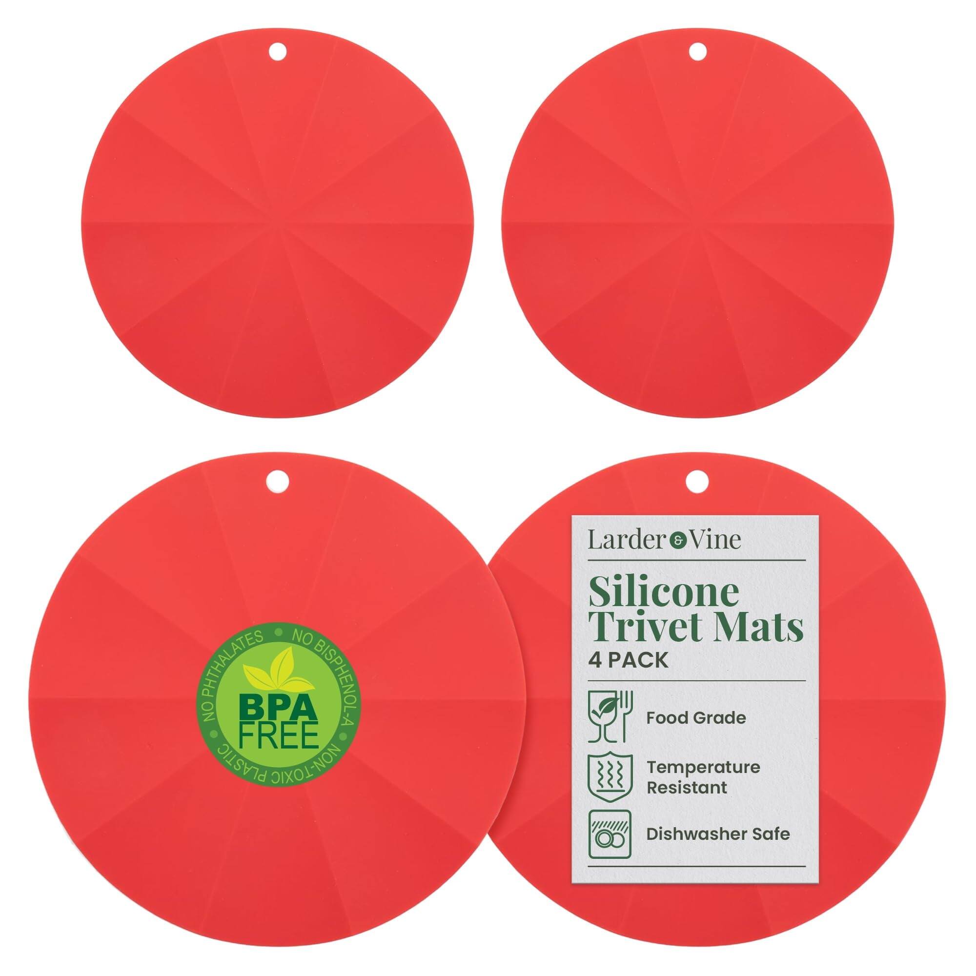 Larder & Vine - Set of 4 Silicone Trivets - Cabernet price history on PriceWatchPro