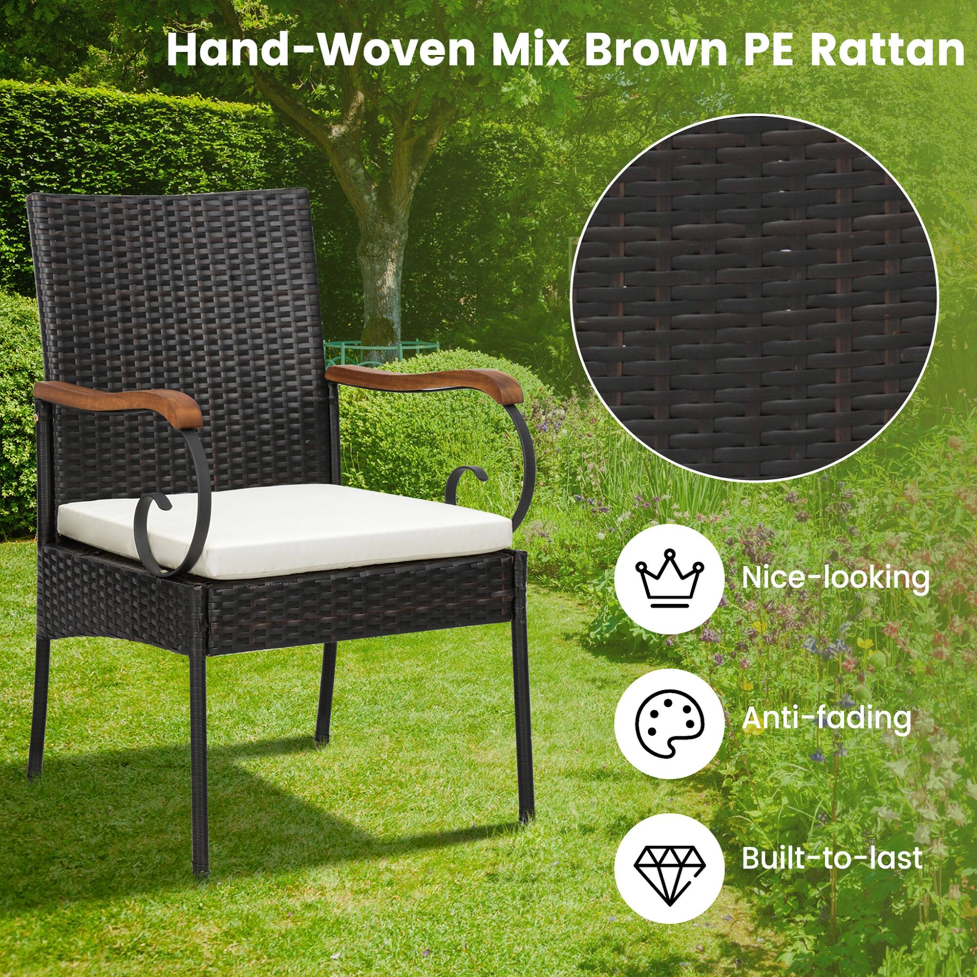 Hand-Woven Mix Brown PE Rattan Nice-looking Anti-fading Built-to-last