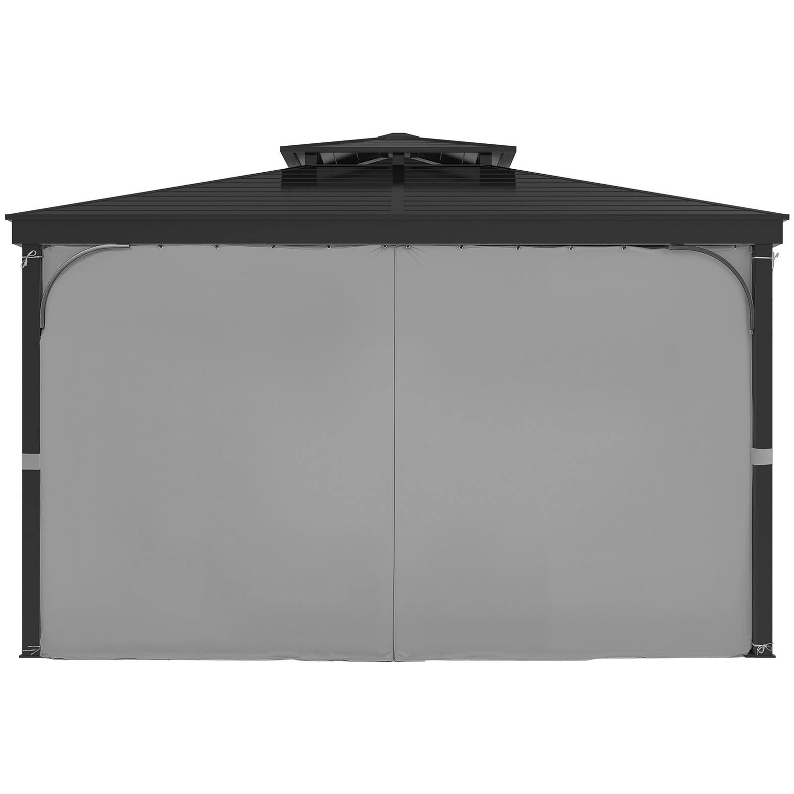 Alt View 5. VEVOR - Gazebo Curtains Outdoor, Fit Most 10' x 10' x 6.7' Gazebos, 4-Panel Sidewall Gazebo Privacy Curtains with Zippers - Gray.